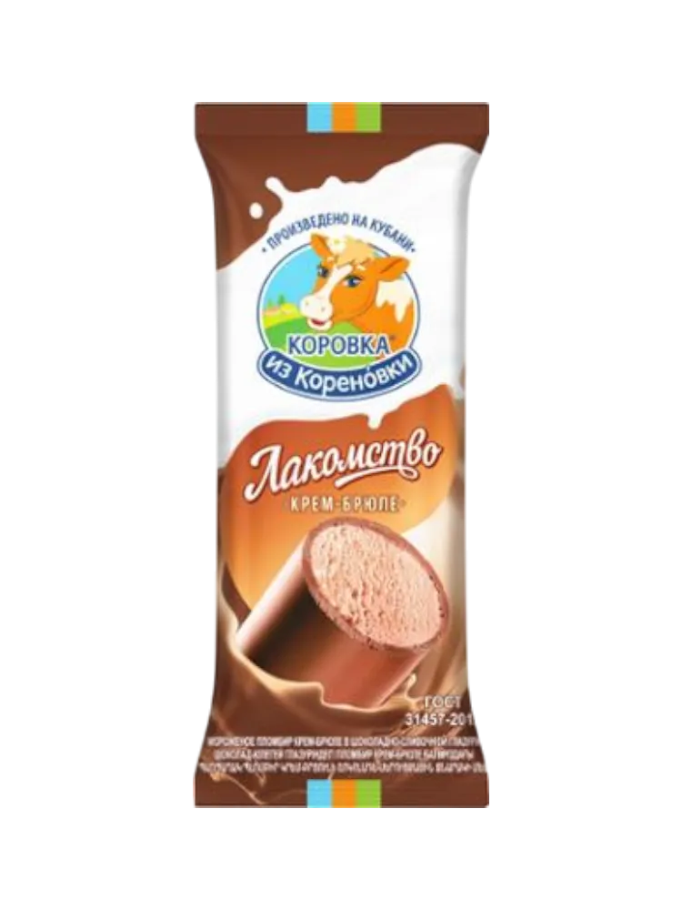 МОРОЖ КОРОВКА ИЗ КОРЕНОВКИ 90Г ТРУБОЧКА КРЕМ-БРЮЛЕ В ШОК/СЛИВ.ГЛ 