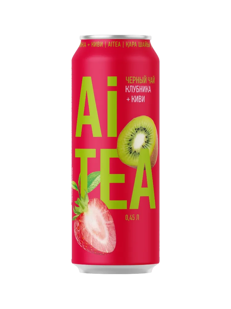 ЧАЙ ХОЛ ЧЕРНЫЙ AI TEA КЛУБНИКА КИВИ 0.45Л ЖБ