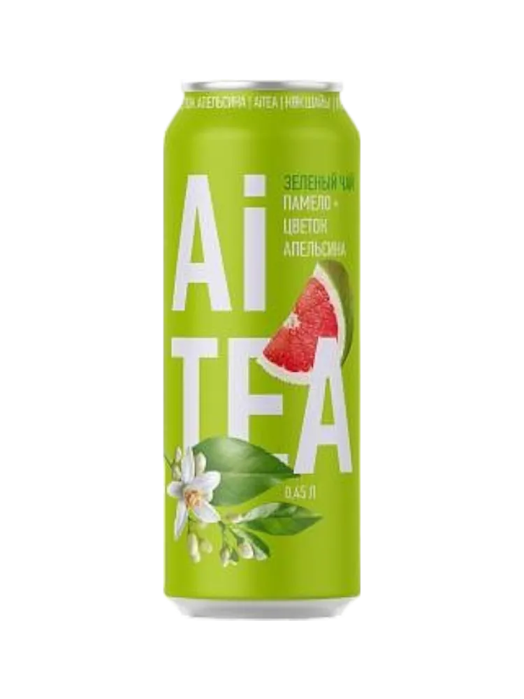 ЧАЙ ХОЛ ЗЕЛЕНЫЙ AI TEA ПОМЕЛО ЦВЕТОК АПЕЛЬСИНА 0.45Л ЖБ