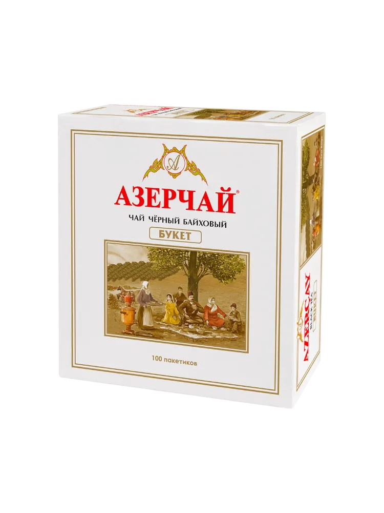 ЧАЙ AZERCAY 2Г*100ШТ ЧЕРНЫЙ БАЙХ БУКЕТ ПАКЕТ(12)
