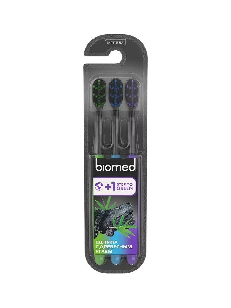 ЗУБ ЩЕТКА BIOMED BLACK MEDIUM 3ШТ(8)
