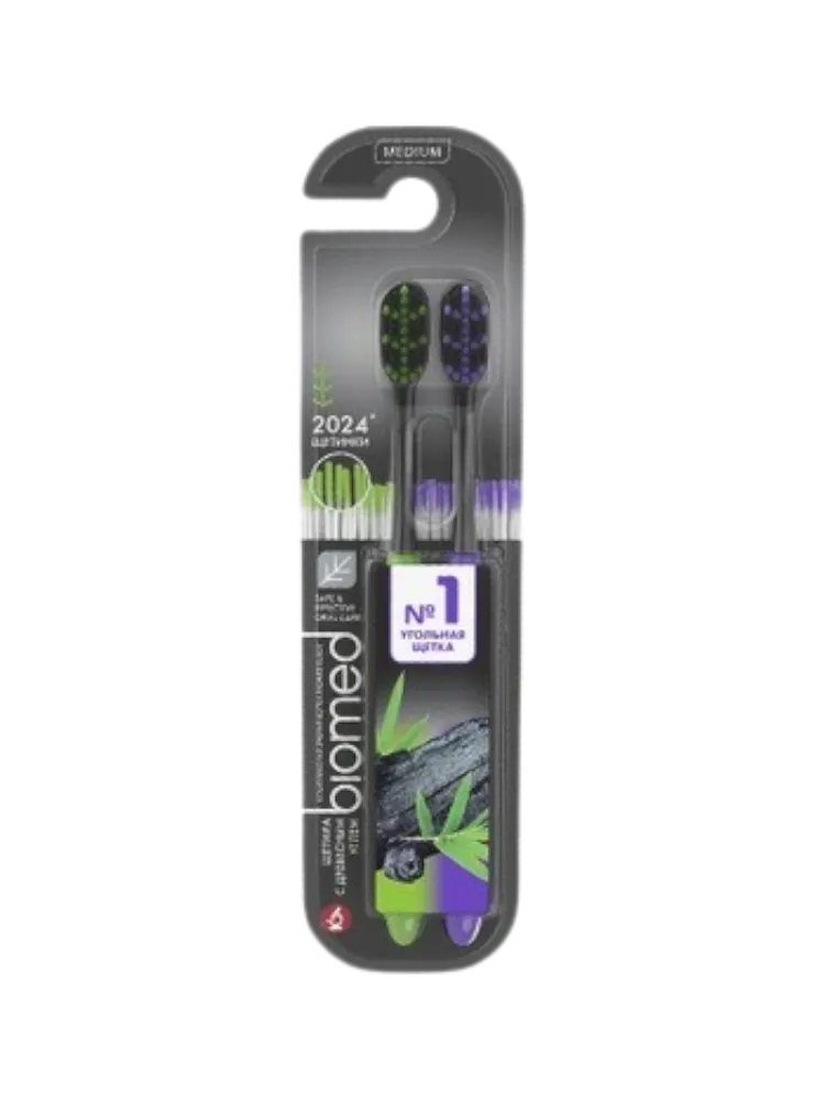 ЗУБ ЩЕТКА BIOMED BLACK MEDIUM 2ШТ(8)