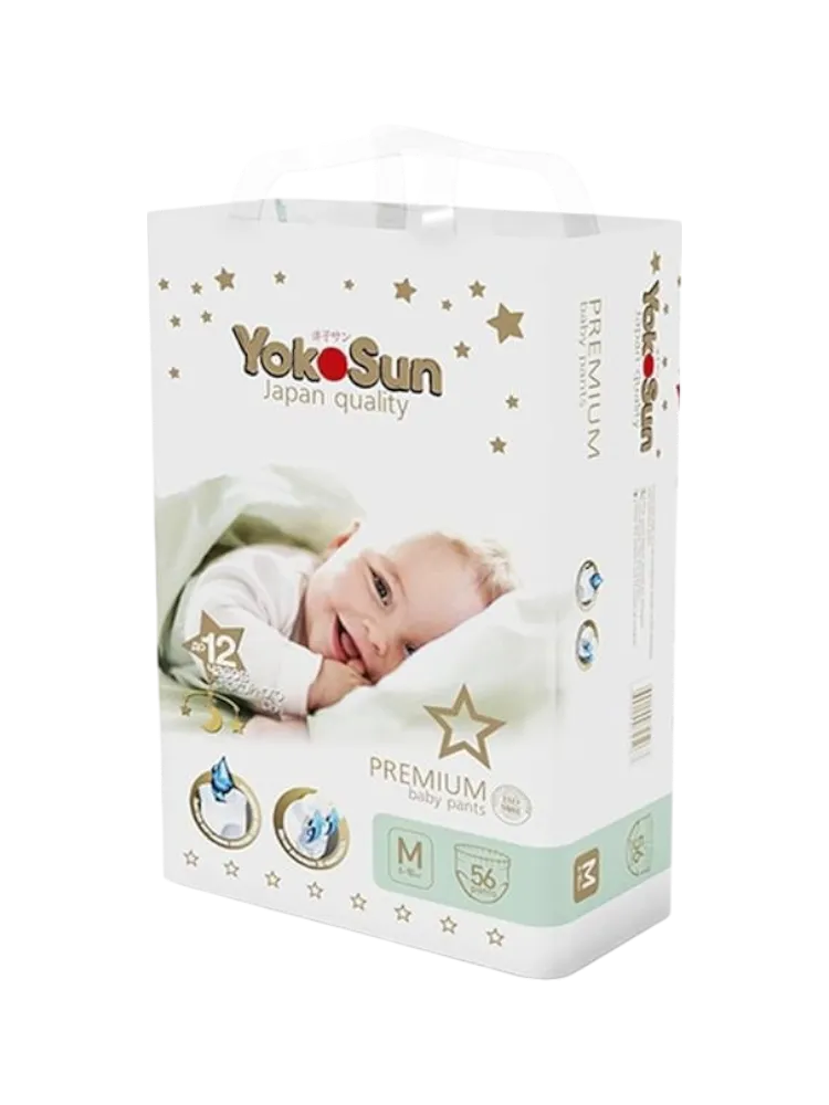 ПОДГУЗНИКИ ТРУСИКИ YOKOSUN PREMIUM М 6-10КГ 56ШТ(4)