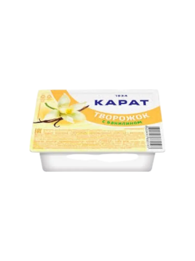 ПРОДУКТ ТВОРОЖНЫЙ КАРАТ СЛИВОЧНЫЙ С ВАНИЛИНОМ 10% 230Г(36)