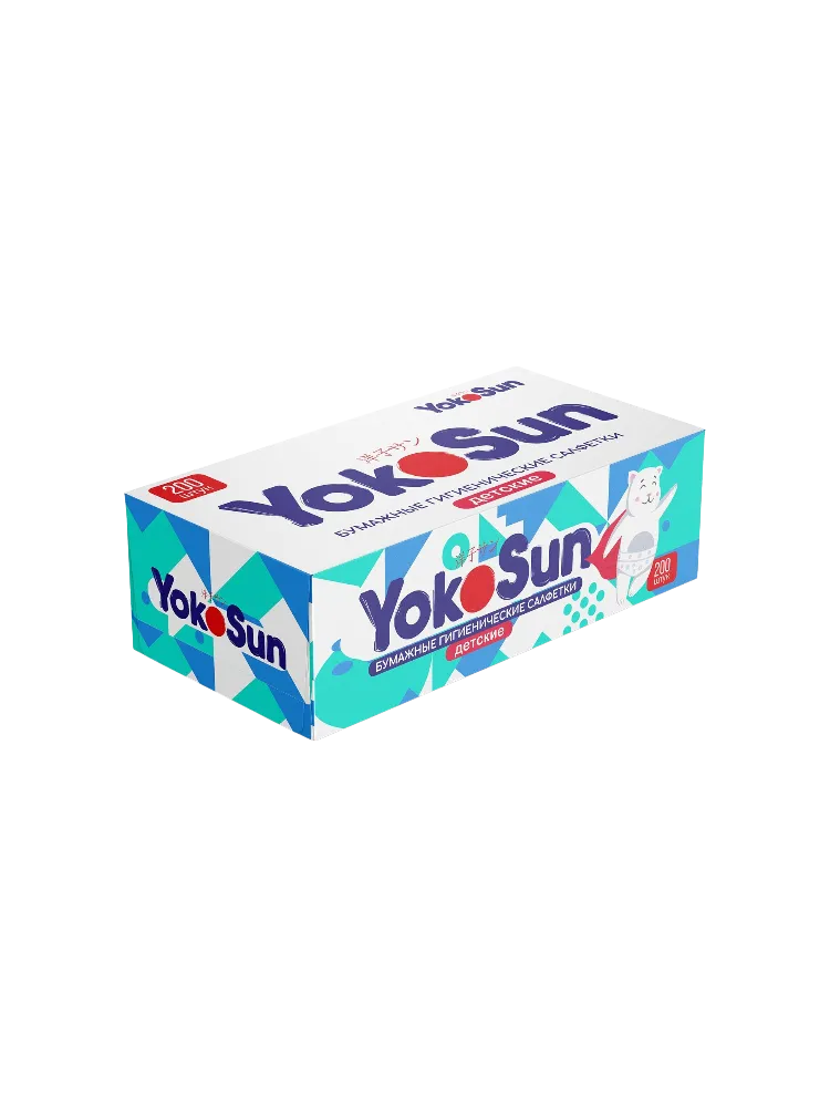 САЛФЕТКИ БУМ YOKOSUN 200ШТ ДЕТСКИЕ В КОРОБКЕ(40)