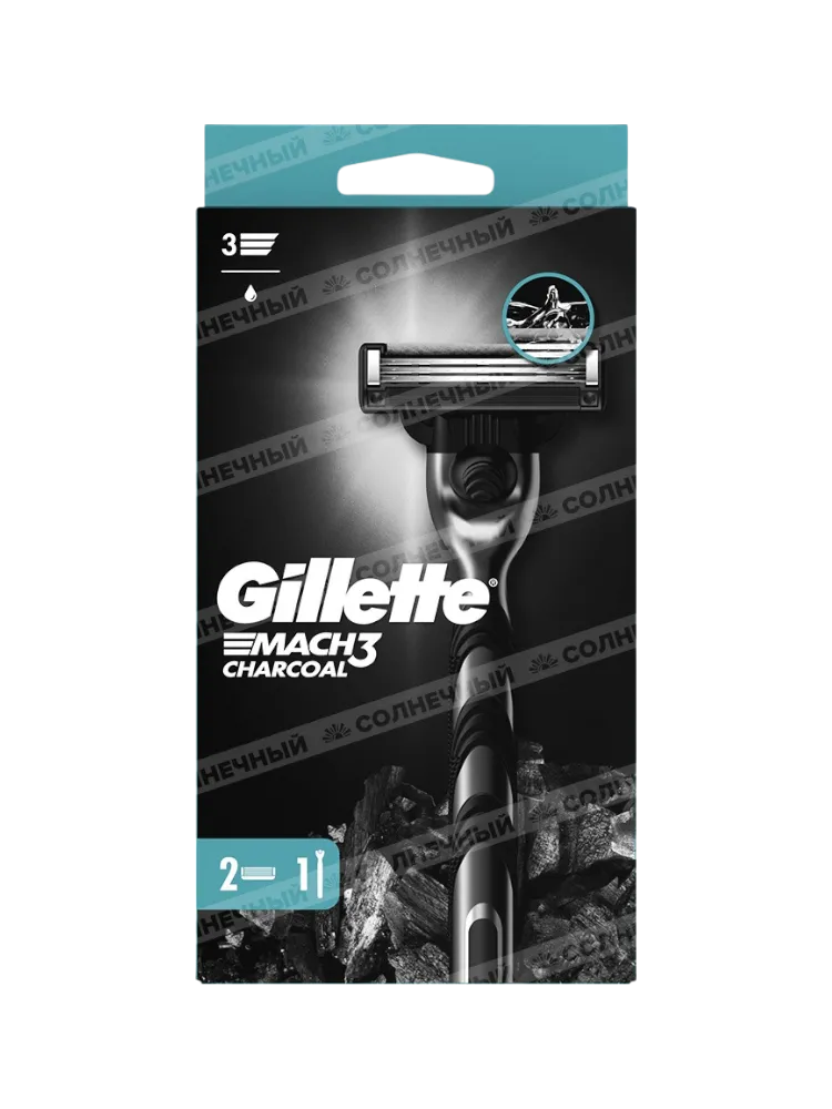 СТАНОК GILLETTE MACH3 CHAROAL+КАСЕТЫ 2ШТ(8)