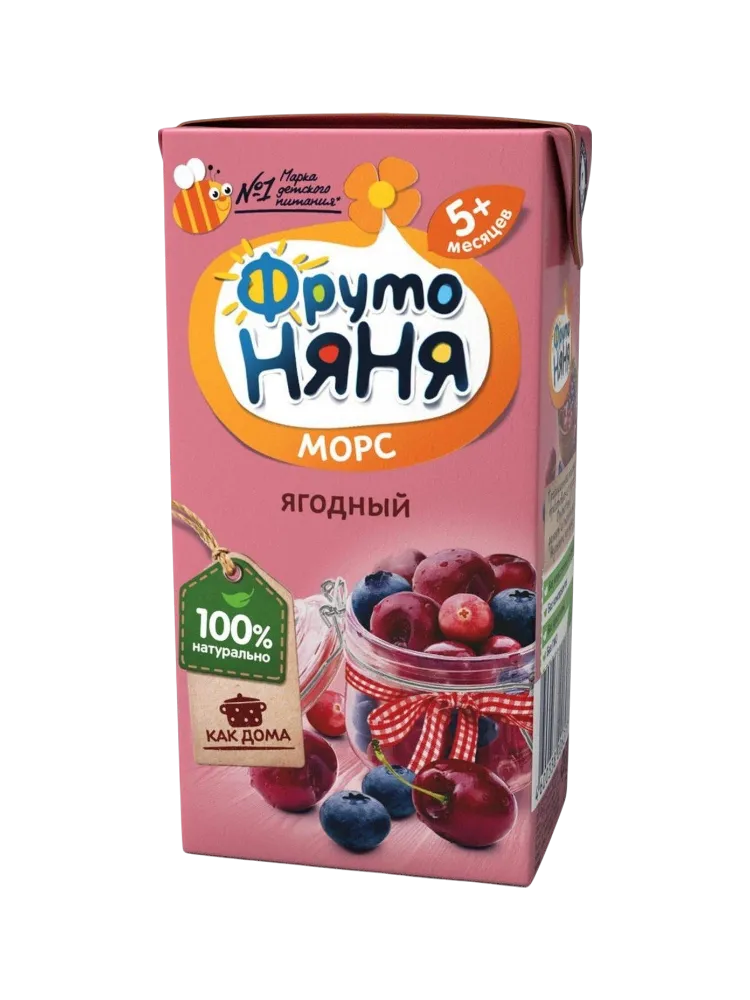 Фруто-няня Морс  Клюква-черника-вишня  200мл
