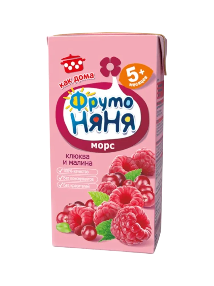 Фруто-няня Морс  Клюква-малина  200мл