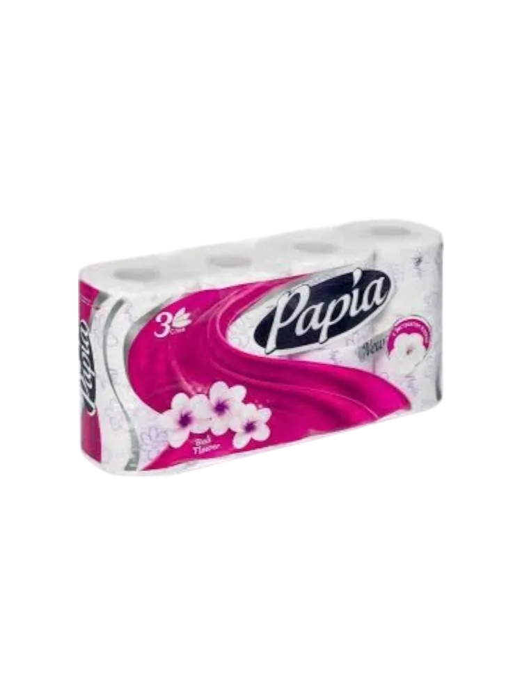 ТУАЛЕТ БУМАГА PAPIA 3-Х СЛ 8РУЛ BALI FLOWER(7)