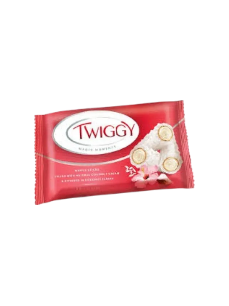 ТРУБОЧКИ ВАФЕЛЬНЫЕ TWIGGY С КОКОСОМ И СЛИВКАМИ 185Г(12)
