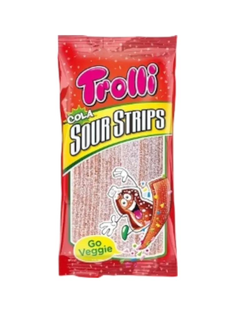 ЖЕВ КОНФЕТЫ TROLLI 85Г SOUR COLA STRIPS(24) - фото 1
