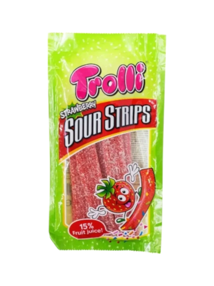 ЖЕВ КОНФЕТЫ TROLLI 85Г SOUR STRAWBERRY STRIPS(24)