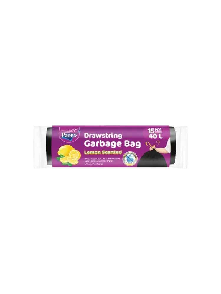 ПАКЕТЫ Д/МУСОРА PAREX С ЗАВЯЗКАМИ ЛИМОН40Л15ШТ(50)