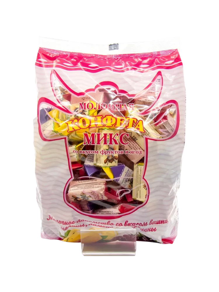 КОНФЕТЫ 250Г МОЛОЧНЫЙ МИКС ФРУКТОВ И ЯГОД(20)