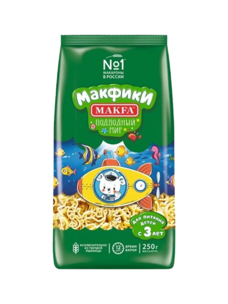 МАКАРОНЫ MAKFA МАКФИКИ ПОДВОДНЫЙ МИР 250Г(20)
