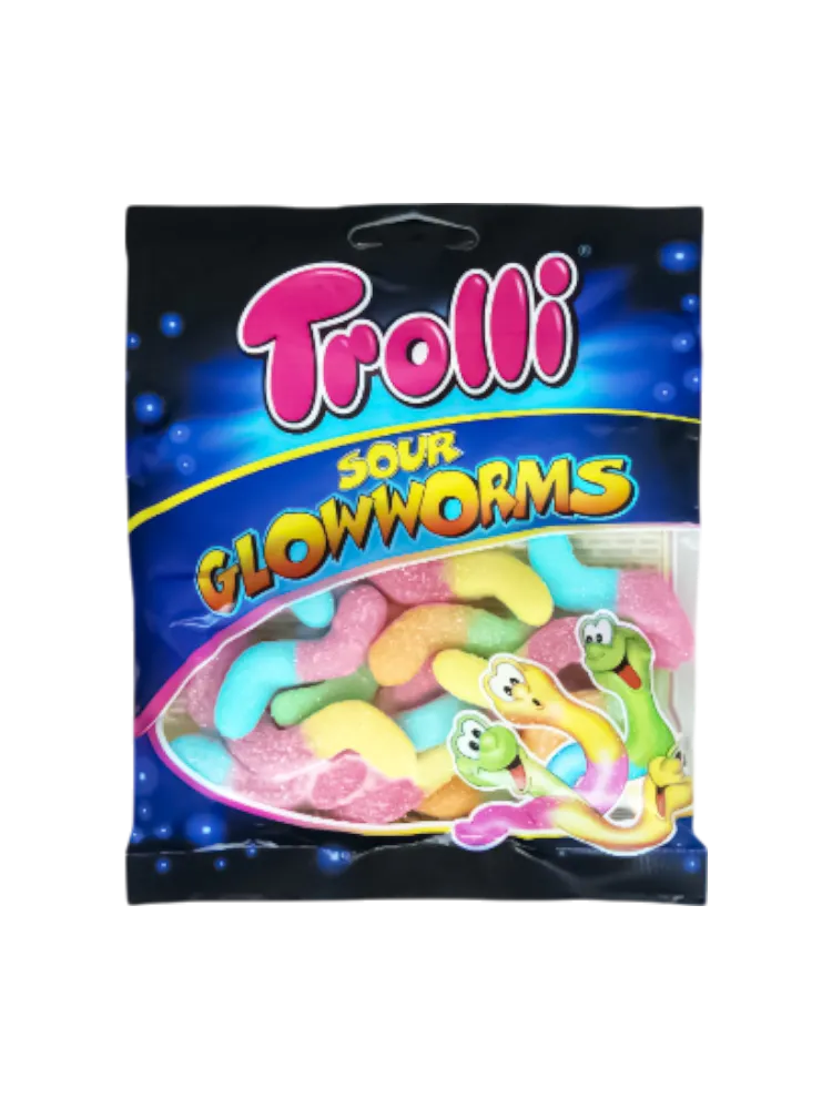 ЖЕВ КОНФЕТЫ TROLLI 100Г SOUR GLOWWORMS(24) - фото 1