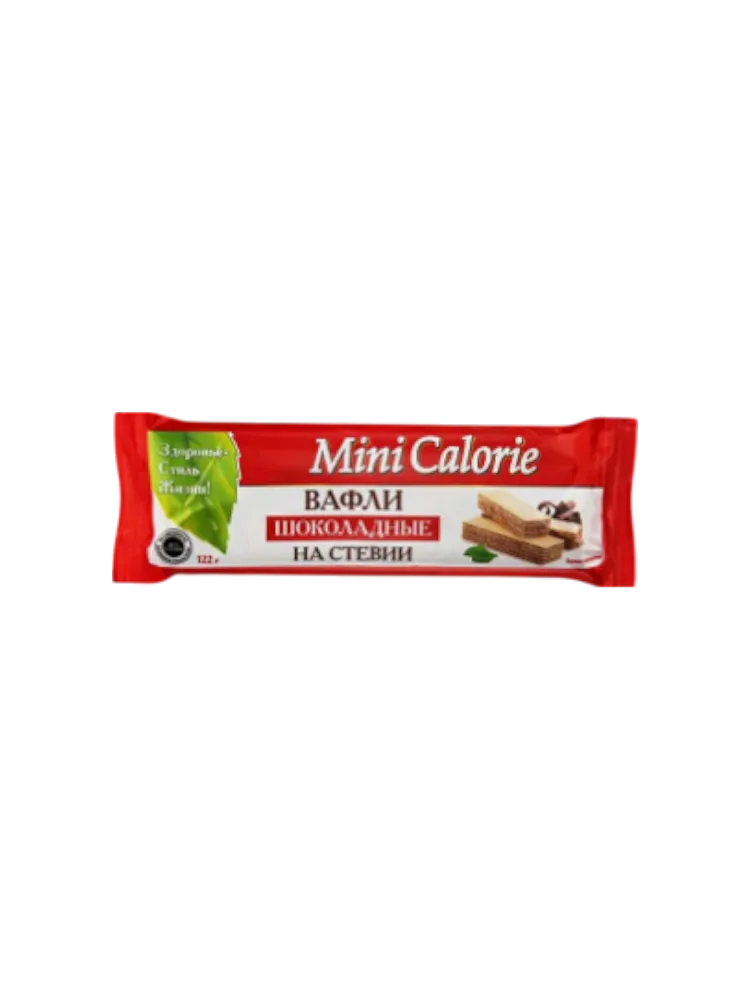 ВАФЛИ НА СТЕВИИ MINI CALORIE 120Г С ШОКОЛАДОМ (12)