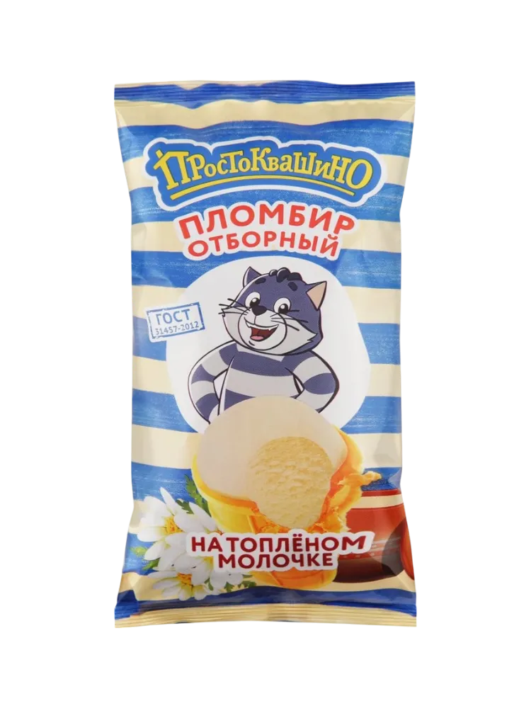 МОРОЖ ПРОСТОКВАШИНО 80Г ПЛОМБИР В СТАКАНЧИКЕ ТОПЛЕНОЕ МОЛОКО 15%