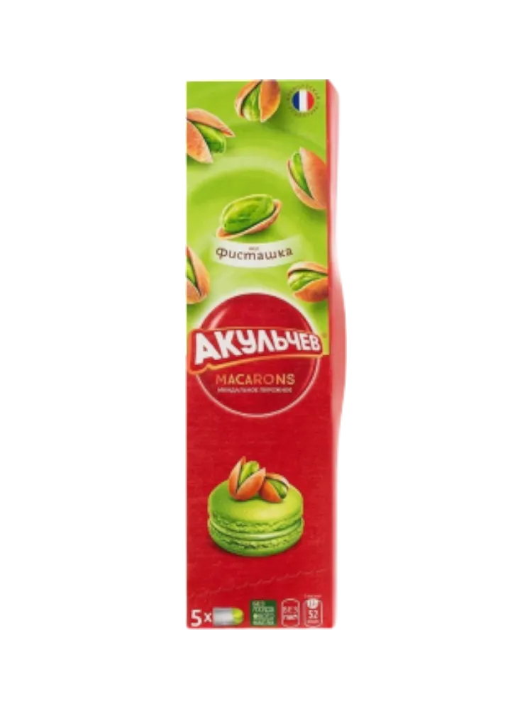ПИРОЖНОЕ АКУЛЬЧЕВ MACARONS ФИСТАШКА 60Г(12)