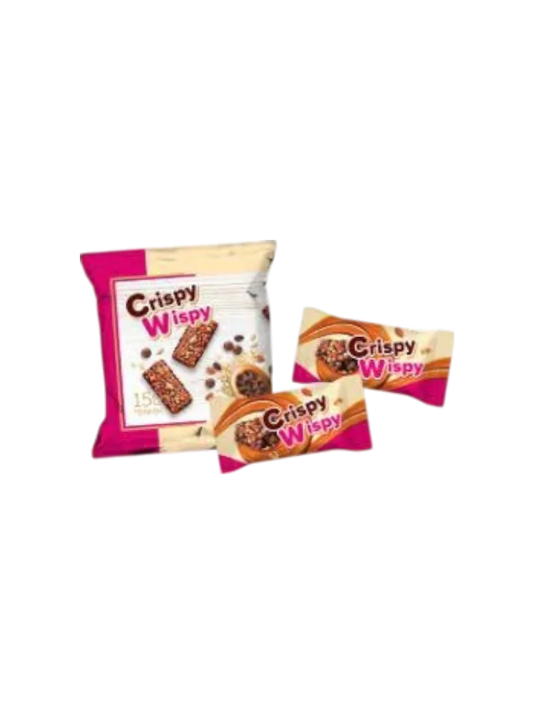 КОНФЕТЫ CRISPY WISPY 150Г МУЛЬТИЗЛАК С ИЗЮМОМ И ГРАНОЛОЙ(16)