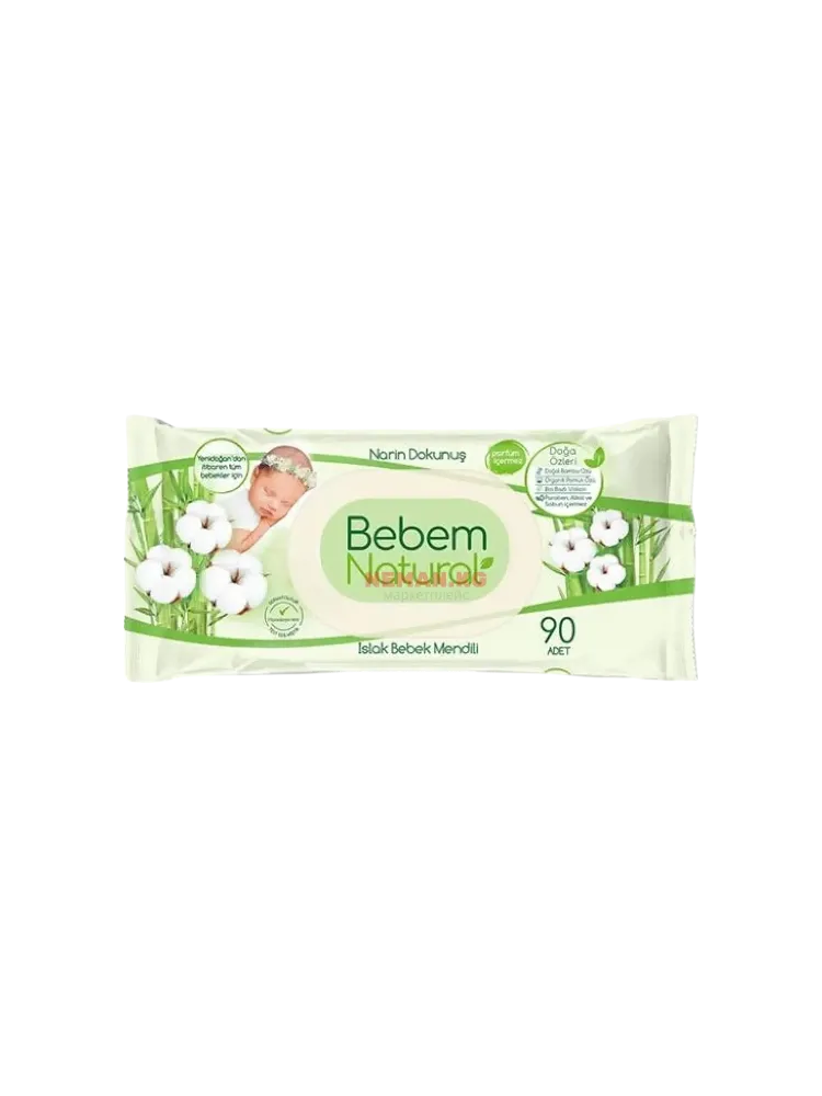 САЛФЕТКИ ВЛАЖ BEBEM NATURAL 90 ШТ ДЕТСКИЕ(18)