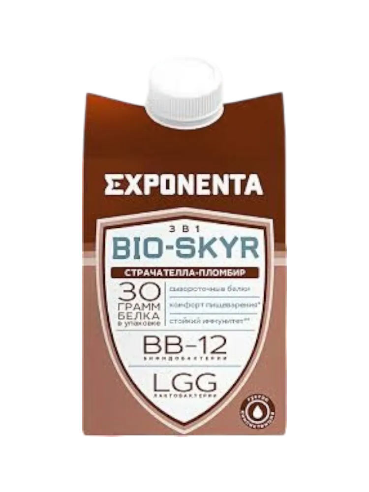 НАПИТОК КИСЛОМОЛОЧНЫЙ EXPONENTA 500Г СТРАЧАТЕЛЛА ПЛОМБИР