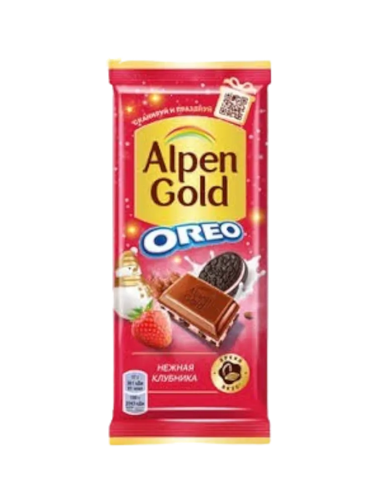 ШОКОЛАД ALPEN GOLD 85Г КЛУБНИКА/ОРЕО