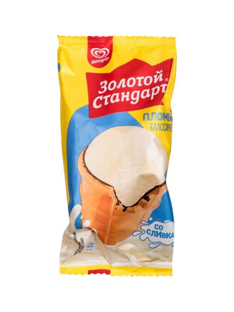 МОРОЖЕНОЕ ЗОЛОТОЙ СТАНДАРТ ПЛОМБИР 90Г СТАК(24)