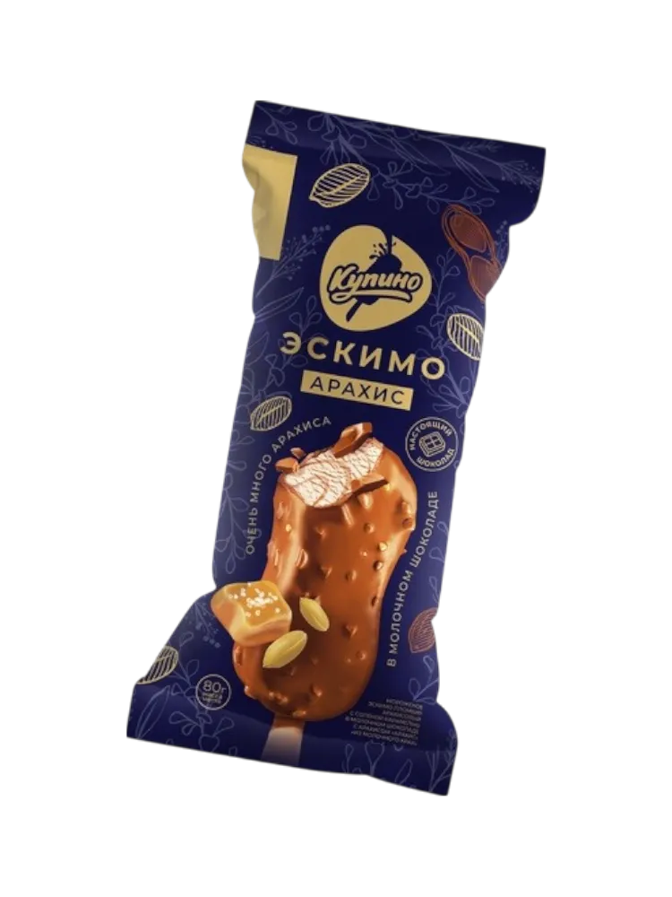 МОРОЖЕНОЕ КУПИНО ЭСКИМО АРАХИС 80Г(24)