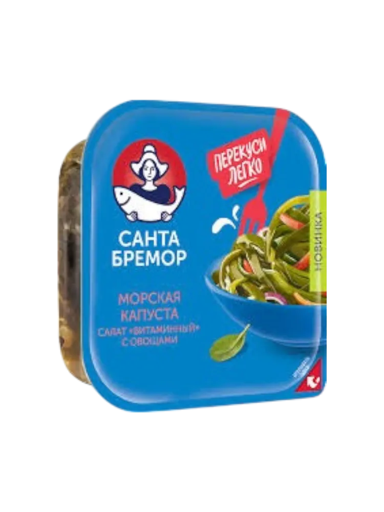 МОРСКАЯ КАПУСТА САНТА БРЕМОР ВИТАМИННЫЙ С ОВОЩАМИ 200Г ПОЛИМ.УПАК 