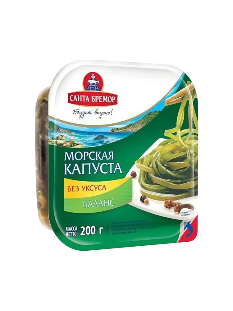 МОРСКАЯ КАПУСТА САНТА БРЕМОР МАРИНОВАННАЯ БАЛАНС 200Г ПОЛИМ.УПАК