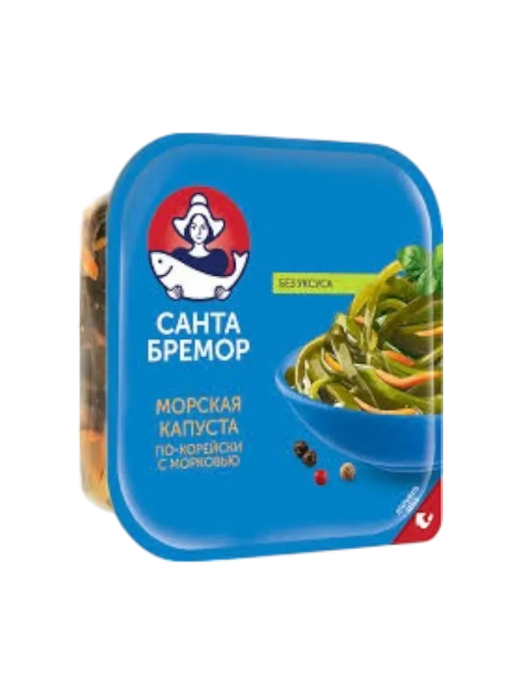 МОРСКАЯ КАПУСТА САНТА БРЕМОР ПО-КОРЕЙСКИ С МОРКОВЬЮ 200Г ПОЛИМ.УПАК