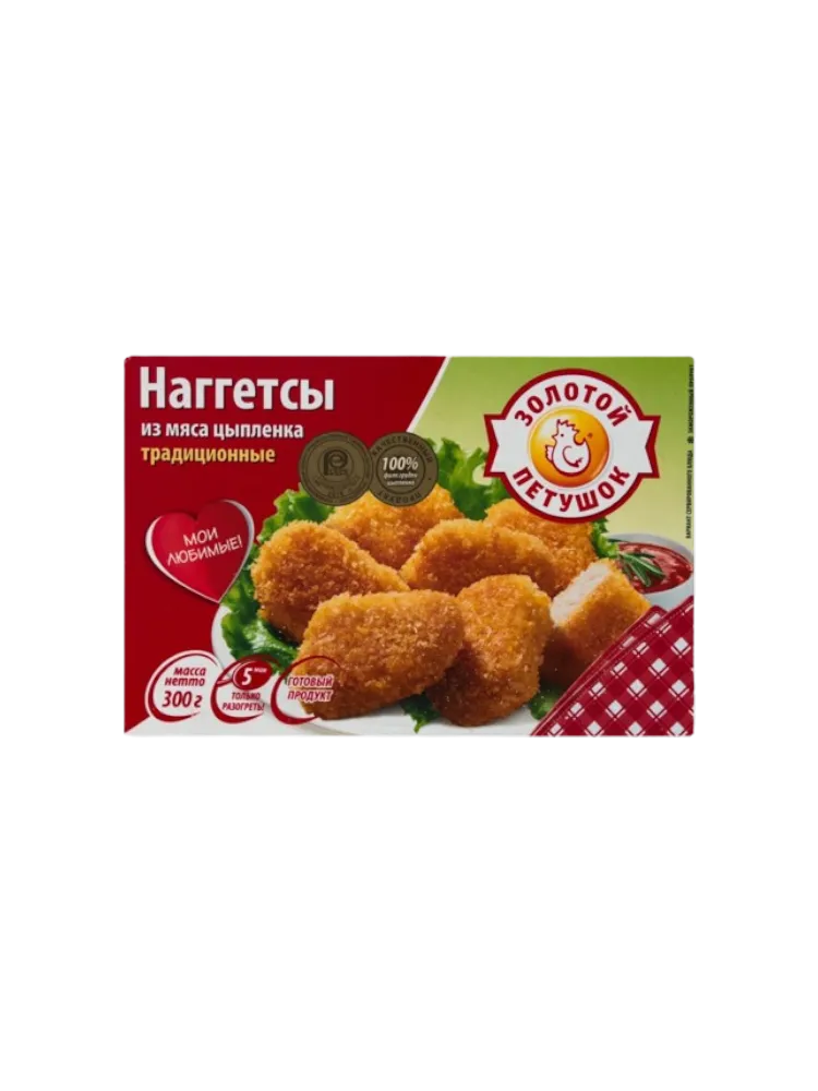 НАГГЕТСЫ ЗОЛОТОЙ ПЕТУШОК 300Г ТРАДИЦИОННЫЕ(12)