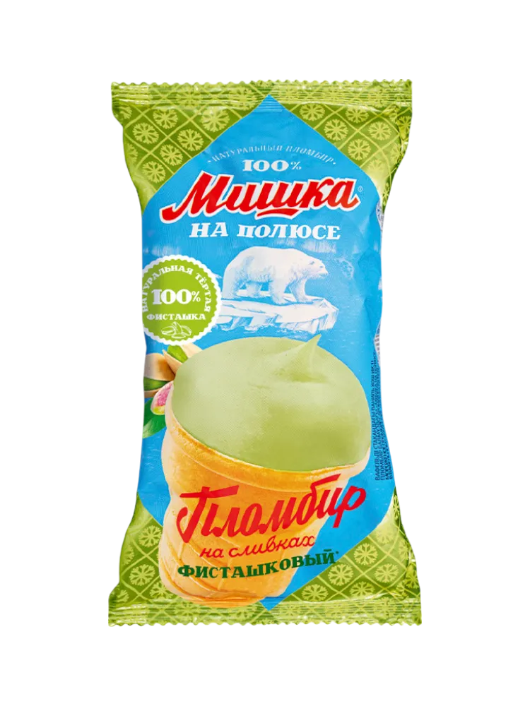 МОРОЖЕНОЕ МИШКА НА ПОЛЮСЕ 80ГР ПЛОМБИР ФИСТАШКИ
