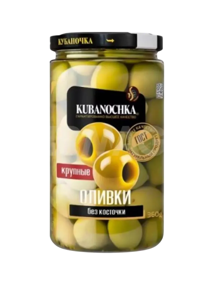 ОЛИВКИ КУБАНОЧКА 360Г КРУПНЫЕ Б/К СТ/Б(12)