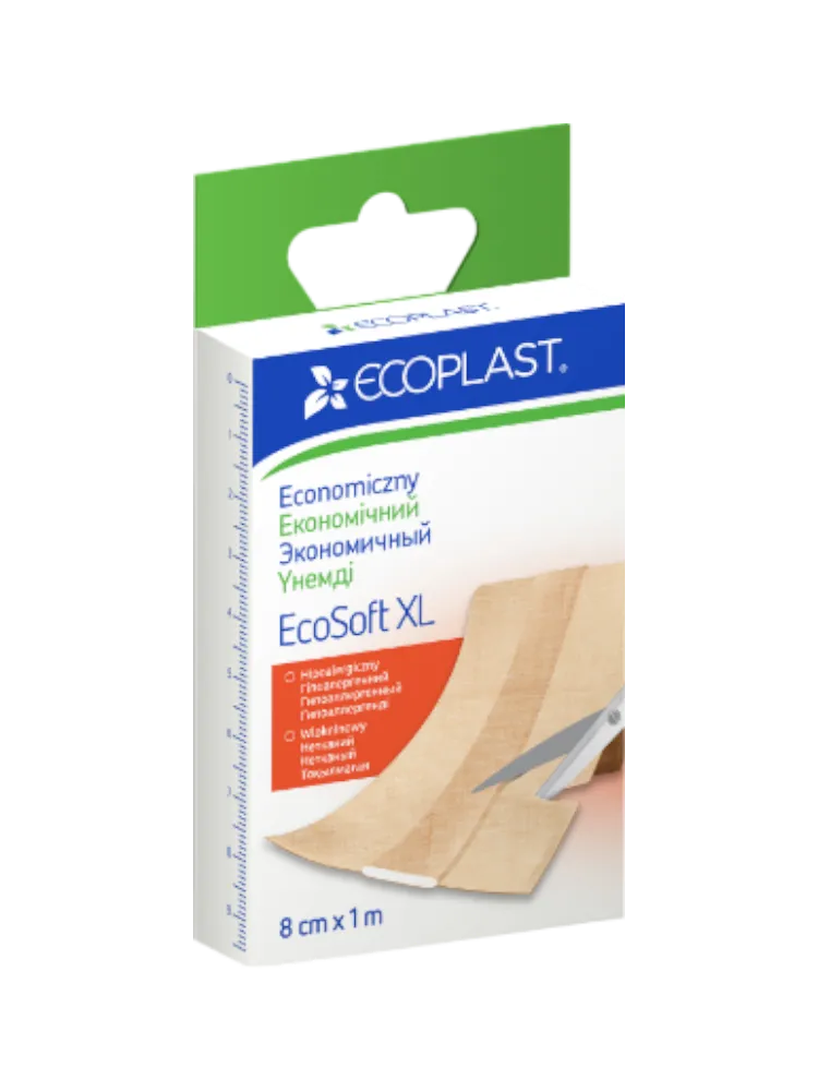 EP Пластырь мед нетканый EcoSoft XL 8см х 1м