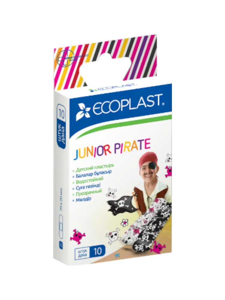 EP Пластырь мед полимер Junior pirate 70 х 20 мм - 10 шт