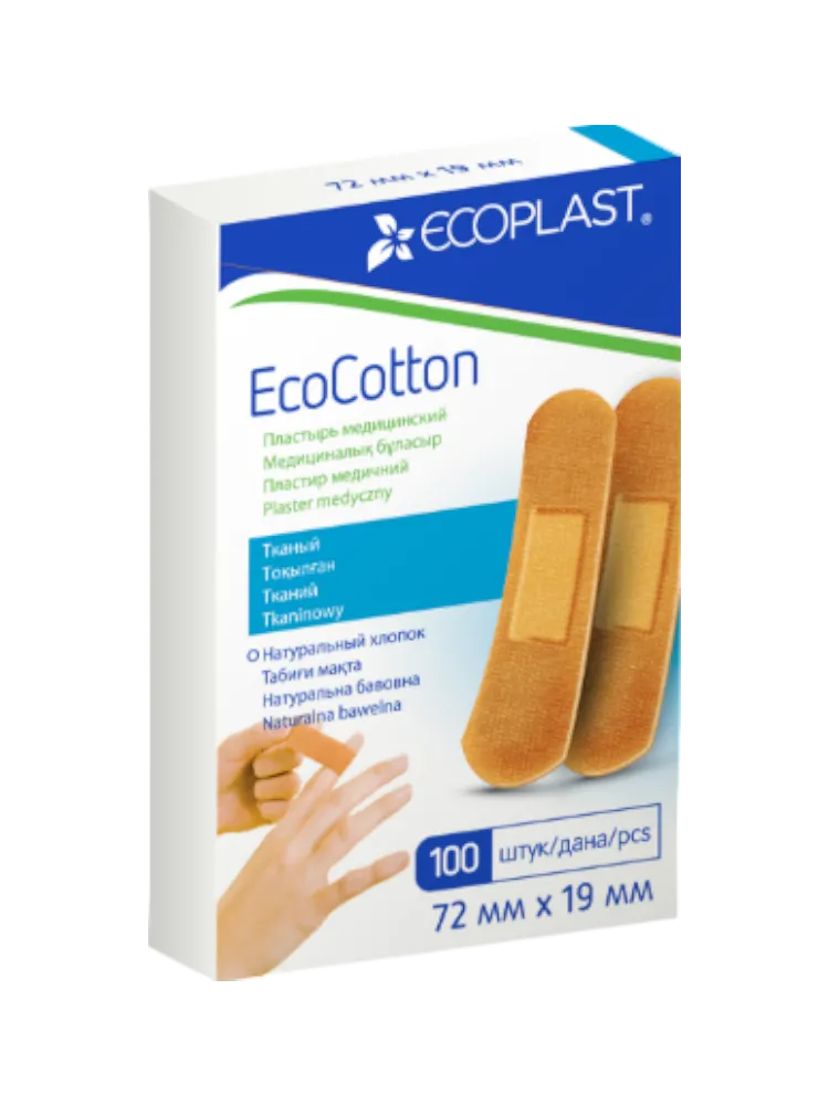 EP Пластырь мед тканый EcoCotton 72 х 19 мм - 100 шт