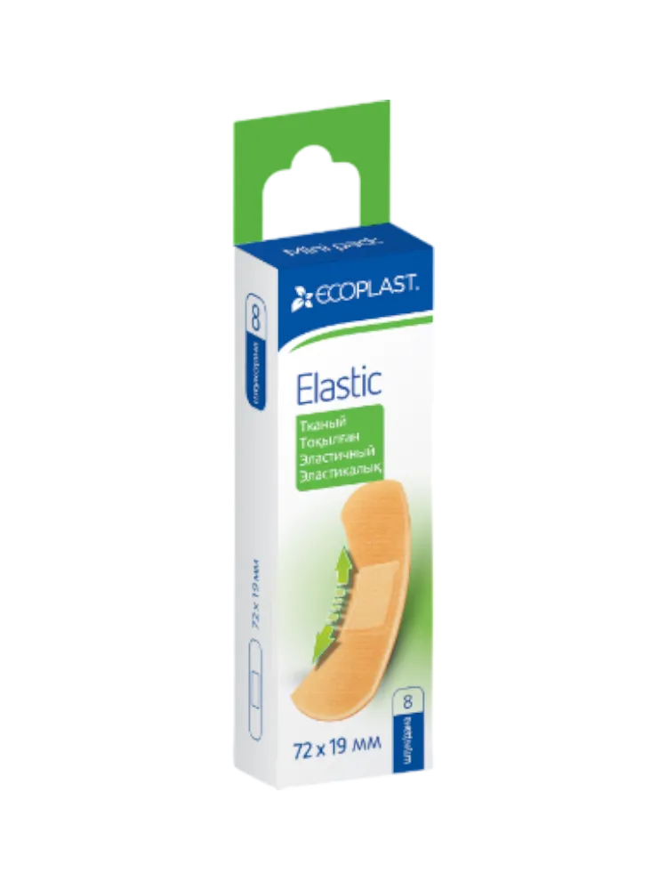 EP Пластырь мед тканый Elastic 72 х 19 мм - 8 шт
