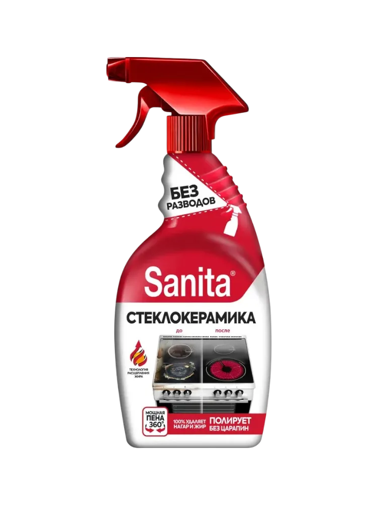 СПРЕЙ SANITA АНТИЖИР Д/СТЕКЛОКЕРАМИКИ(15)
