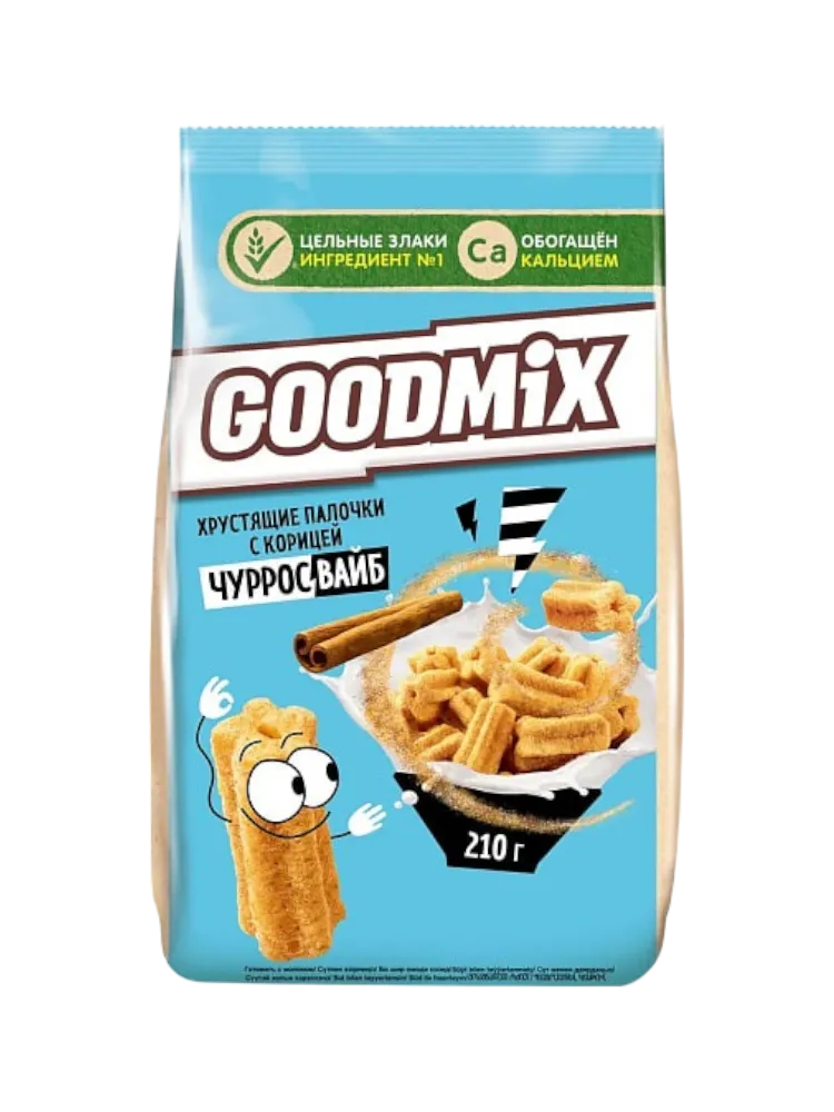 СУХ ЗАВТРАК GOODMIX 210 Г ХРУСТЯЩИЕ ПАЛОЧКИ С КОРИЦЕЙ (6)