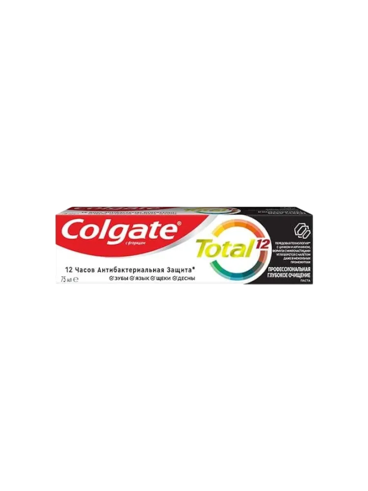 ЗУБНАЯ ПАСТА COLGATE 100МЛ TOTAL 12 ПРОФ ГЛУБОКОЕ ОЧИЩЕНИЕ С УГЛЕМ(48)