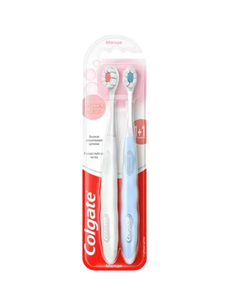 ЗУБНАЯ ЩЁТКА COLGATE CUSHION CLEAN 1+1 МЯГКАЯ(48)
