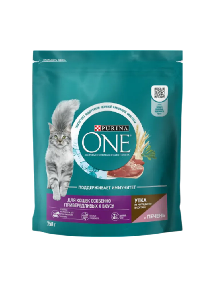 КОРМ СУХОЙ Д/КОШЕК PURINA ONE 750Г УТКА/ПЕЧЕНЬ(8)