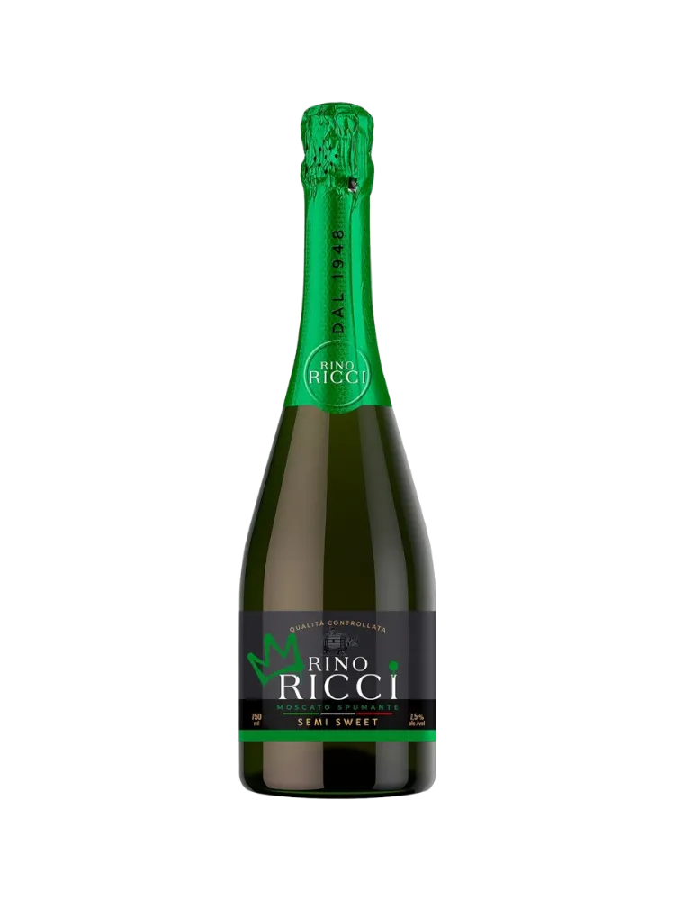 НАПИТОК ВИННЫЙ RINO RICCI 0.75 MOSCATO SPUMANTE П/СЛАД БЕЛЫЙ(12) - фото 1