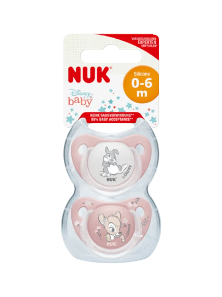 Пустышка NUK 0-6 м сил Bambi 2 шт