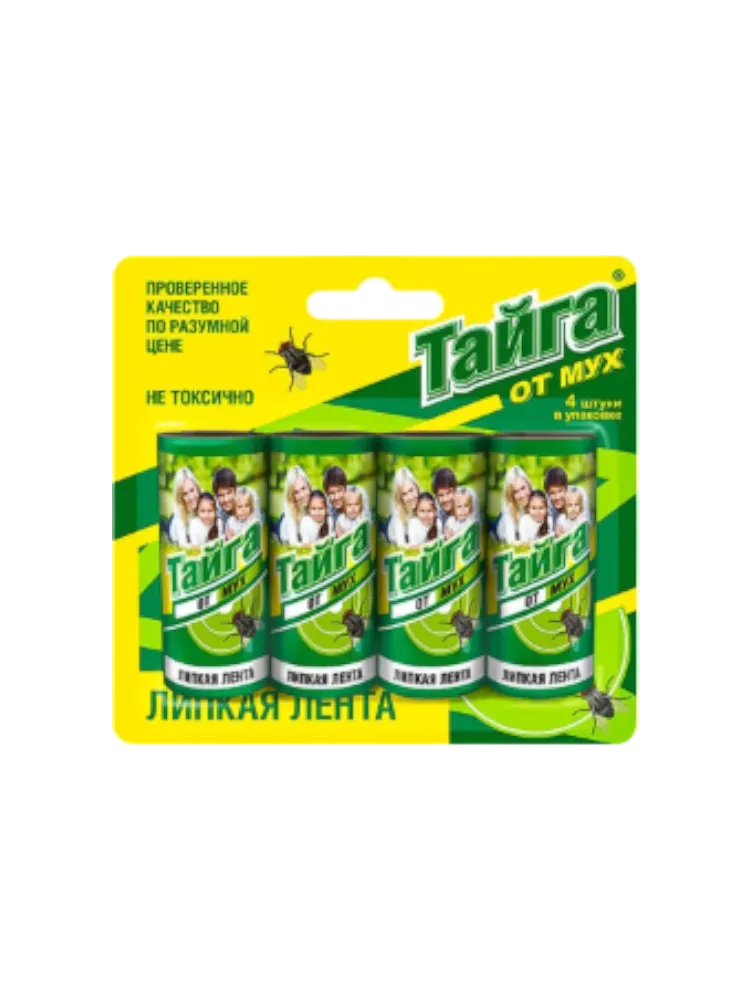 ЛЕНТА ЛИПКАЯ ТАЙГА ОТ МУХ 4ШТ(48)