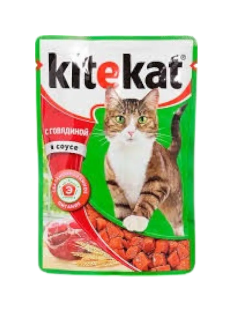 КОРМ Д/КОШЕК KITEKAT РАГУ ГОВЯДИНА 85ГР(48) - фото 1