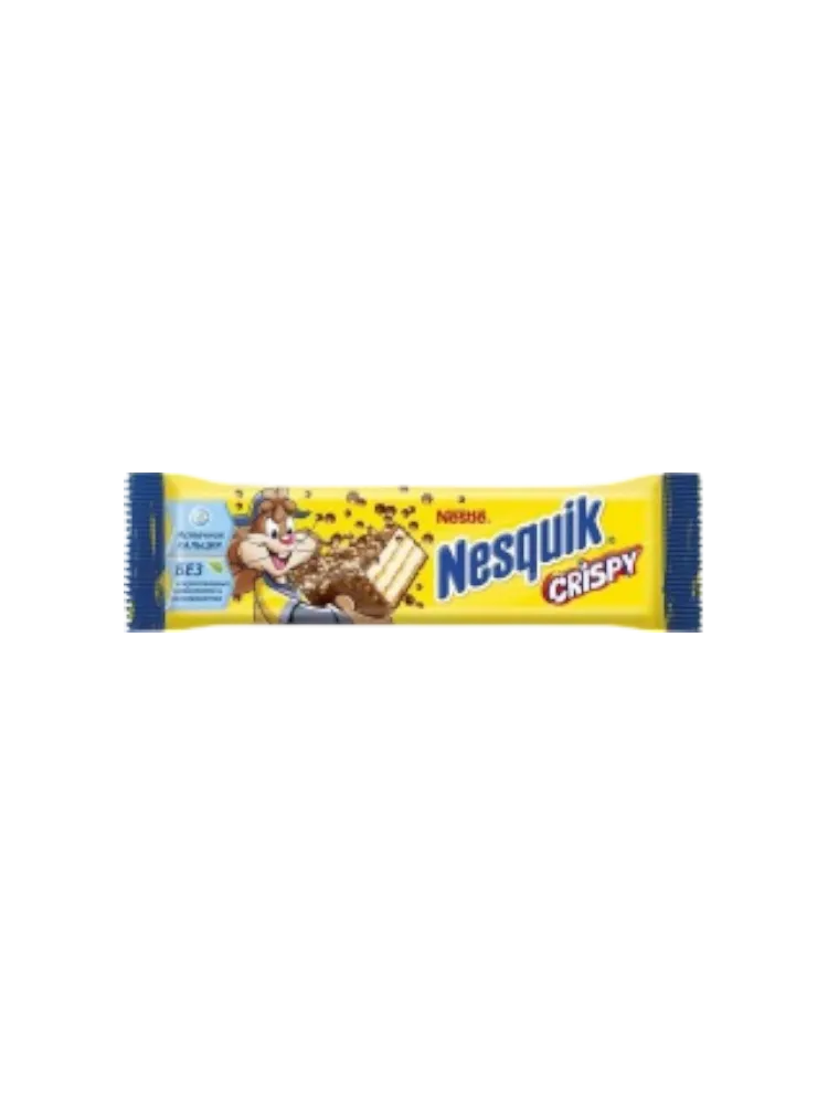 ШОКОЛАД БАТ NESQUIK 18Г МОЛОЧ ШОКОЛАД ХРУСТЯЩАЯ ВАФЛЯ(24)