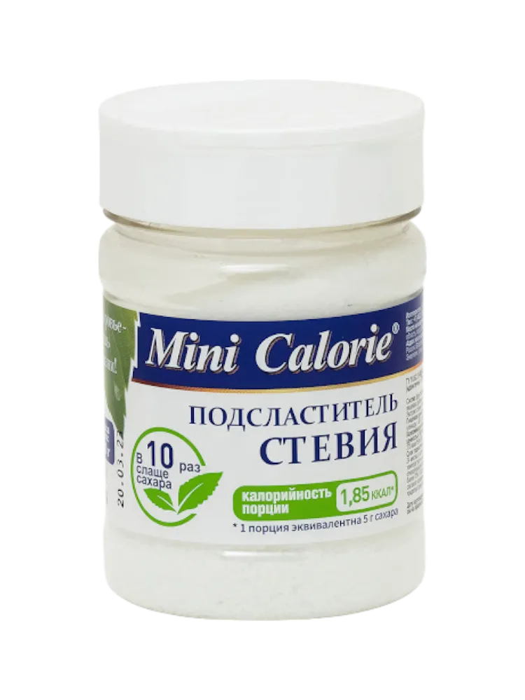 ПОДСЛАСТИТЕЛЬ MINI CALORIE 180Г СТЕВИЯ (10)